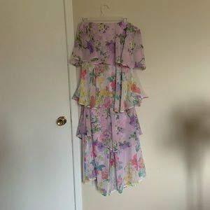 ASOS Floral Tiered Strapless Jumpsuit